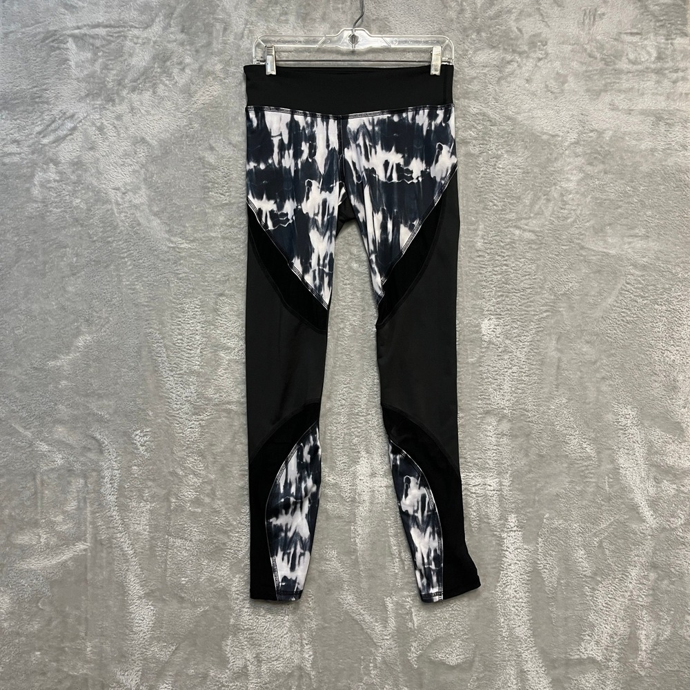 Charlotte Russe Sport Leggings Women S Black White Tie Dye Mesh Athletic Pants